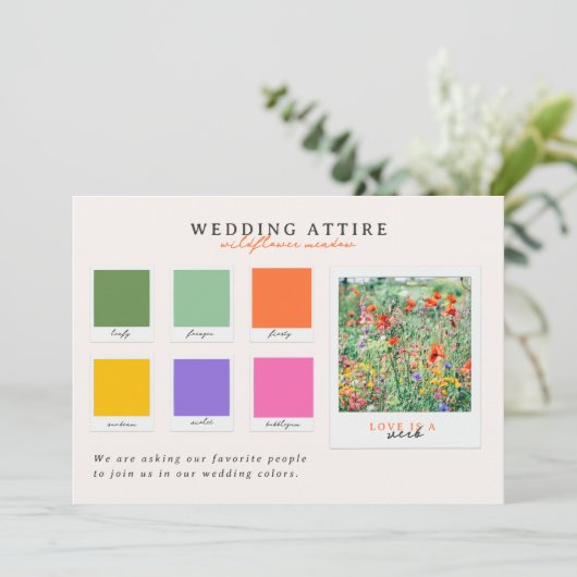 trouwkleding | Wildflower Kleurenpalet Kaart (Staand voorkant)