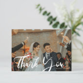 Trouwkleur Foto Chic Moderne Typografie 3 Bedankkaart (Staand voorkant)