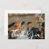 Trouwkleur Foto Chic Moderne Typografie 3 Bedankkaart (Voorkant / Achterkant)