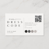 Trouwkleurpalet QR kledingcode Informatiekaartje (Voorkant)