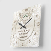 Trouwklok, gepersonaliseerd in het Nederlands Vierkante Klok (Hoek)