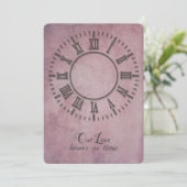 trouwklok zonder handen uitnodigen kaart (Staand voorkant)