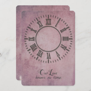 trouwklok zonder handen uitnodigen kaart