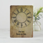 trouwklok zonder handen uitnodigen kaart (Staand voorkant)