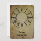 trouwklok zonder handen uitnodigen kaart (Voorkant)