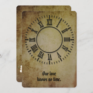 trouwklok zonder handen uitnodigen kaart