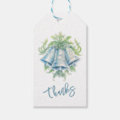 Trouwklokken en loof waterverf bedankt gunst cadeaulabel (Voorkant)