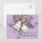 Trouwklokken Sla de datum briefkaart (Voorkant / Achterkant)