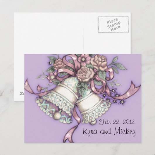 Trouwklokken Sla de datum briefkaart (Voorkant / Achterkant)