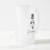 Trouwknecht Naam Tuxedo Hoed Matglas Bierpul (Voorkant rechts)
