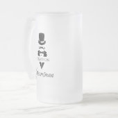 Trouwknecht Naam Tuxedo Hoed Matglas Bierpul (Voorkant links)