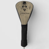 Trouwknecht Naam Tuxedo Rustic Golf Head Cover (Voorkant)