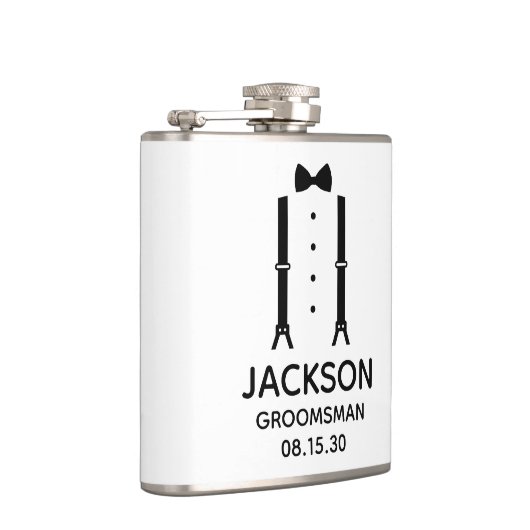 Trouwknecht zwarte vlinderdas heupfles (Rechts)