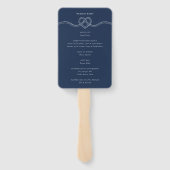 Trouwknoop Touw Hart Navy Trouwprogramma Handwaaier (Achterkant)