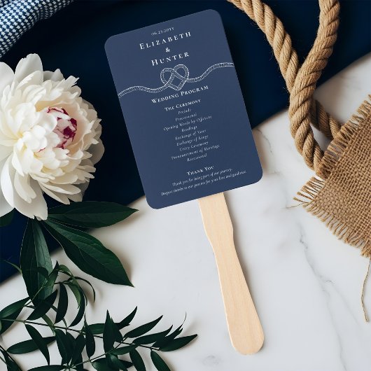 Trouwknoop Touw Hart Navy Trouwprogramma Handwaaier