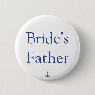 Trouwknoopjes voor de Vader van de Bruid met Schee Ronde Button 5,7 Cm
