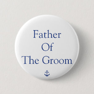 Trouwknoopjes voor Vader van de Bruidegom Nautisch Ronde Button 5,7 Cm