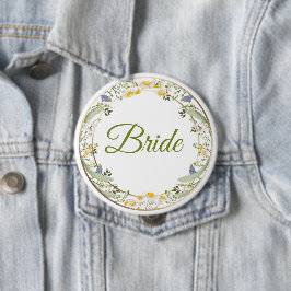 Trouwknop met zomerbloemen - Aanpasbaar Ronde Button 4,0 Cm