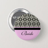 trouwknoppen, vocht- en roze strookkleur ronde button 5,7 cm (Voorkant /achterkant)