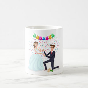 Trouwkoffiemok met Fantasievolle Aanzoek Illustrat Koffiemok