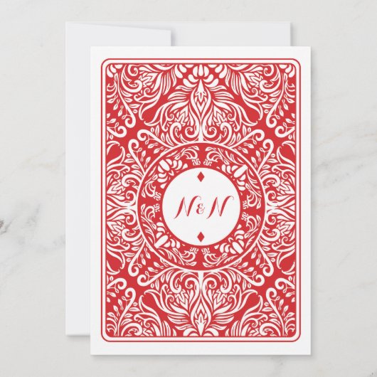 Trouwkoning Queen Diamond Spelen Kaart Ace Uitnodi (Achterkant)