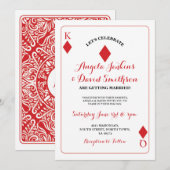 Trouwkoning Queen Diamond Spelen Kaart Ace Uitnodi (Voorkant / Achterkant)