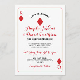 Trouwkoning Queen Diamond Spelen Kaart Ace Uitnodi