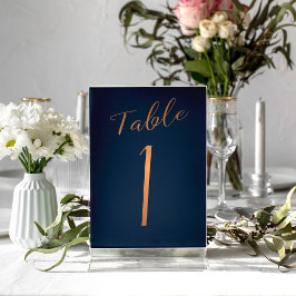 Trouwkoper glitter marine elegant tafelnummer