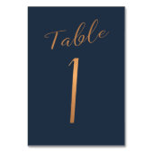 Trouwkoper glitter marine elegant tafelnummer (Voorkant)