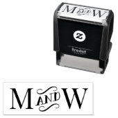 Trouwkoppel 2 Initieel Monogram Fancy “En” Zelfinktende Stempel (In situ)