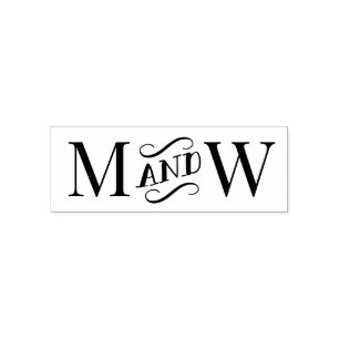 Trouwkoppel 2 Initieel Monogram Fancy “En” Zelfinktende Stempel