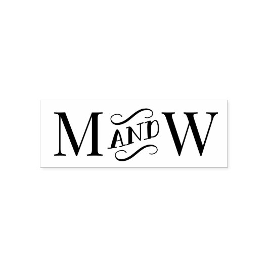 Trouwkoppel 2 Initieel Monogram Fancy “En” Zelfinktende Stempel (Design)