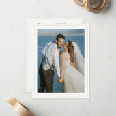 Trouwkoppel Foto Naam Liefde En Dank  Notitiekaartje (Voorkant / Achterkant in situ)
