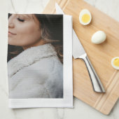 Trouwkoppel foto, witte rand theedoek (Quarter Fold)