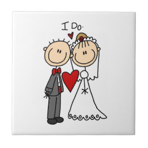 Trouwkoppel I Do T-shirts en Cadeaus Tegeltje