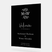Trouwkoppel Monogram Initiaal Botanische Welkom Acryl Bord (Hoek)