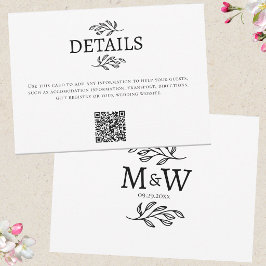 Trouwkoppel Monogram Initiaal Details QR Kaart