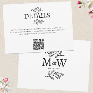 Trouwkoppel Monogram Initiaal Details QR Kaart