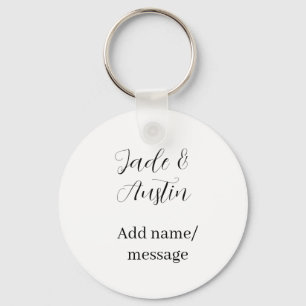 Trouwkoppel naam bericht datum romantisch elegant  sleutelhanger