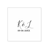 Trouwkoppel naam letter datum rood pastel achtergr rubberstempel (Afrduk)