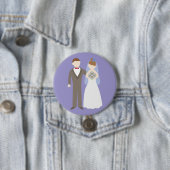 Trouwkoppel Ronde Button 7,6 Cm (In situ)
