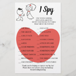 Trouwkoppel Trouwreceptie I Spy spelkaart Flyer