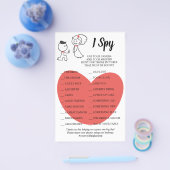 Trouwkoppel Trouwreceptie I Spy spelkaart Flyer (Enkel)