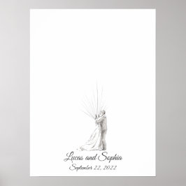 Trouwkoppel Vingerafdruk Gastboek Poster