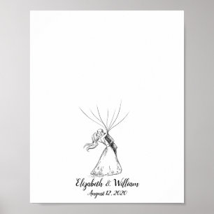 Trouwkoppel Vingerafdruk Gastboek Poster