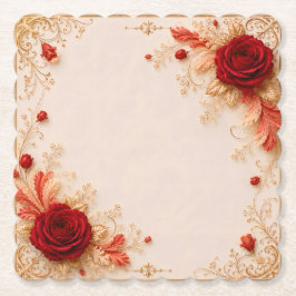 Trouwkousenmat | Romantische luxe bruidstafeldecor Kartonnen Onderzetters