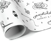 Trouwkrabbels aanpasbaar ontwerp cadeaupapier (Rol Hoek)