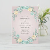Trouwkrans Blush Aqua Kaart (Staand voorkant)