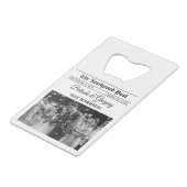 Trouwkrant Fun Black & White Wedding Favoriet Creditkaart Flessenopener (Voorkant Gekanteld)