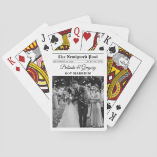 Trouwkrant Fun Black & White Wedding Favoriet Pokerkaarten